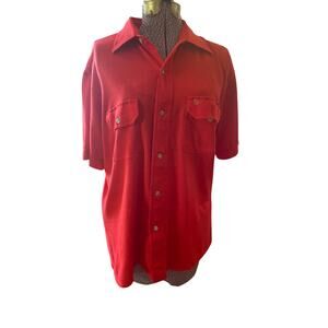 Christian Dior Red 1970's or early 80's Vintage Button Down Shirt. Mens L